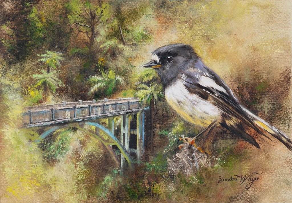 Sandra Whyte 'Bridge To Nowhere Tomtit' | Paper Print Large