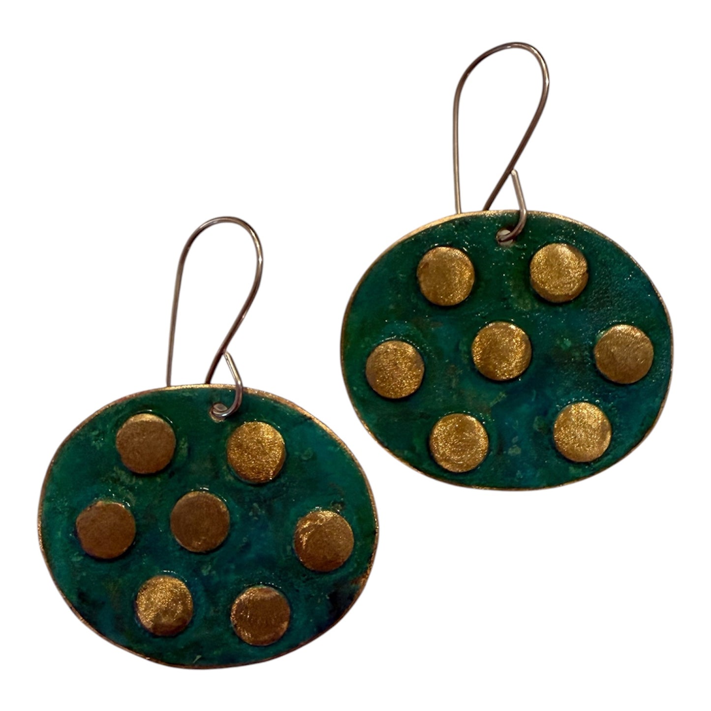 Tanya Bogdanova 'Disc Dot Green' | Earrings