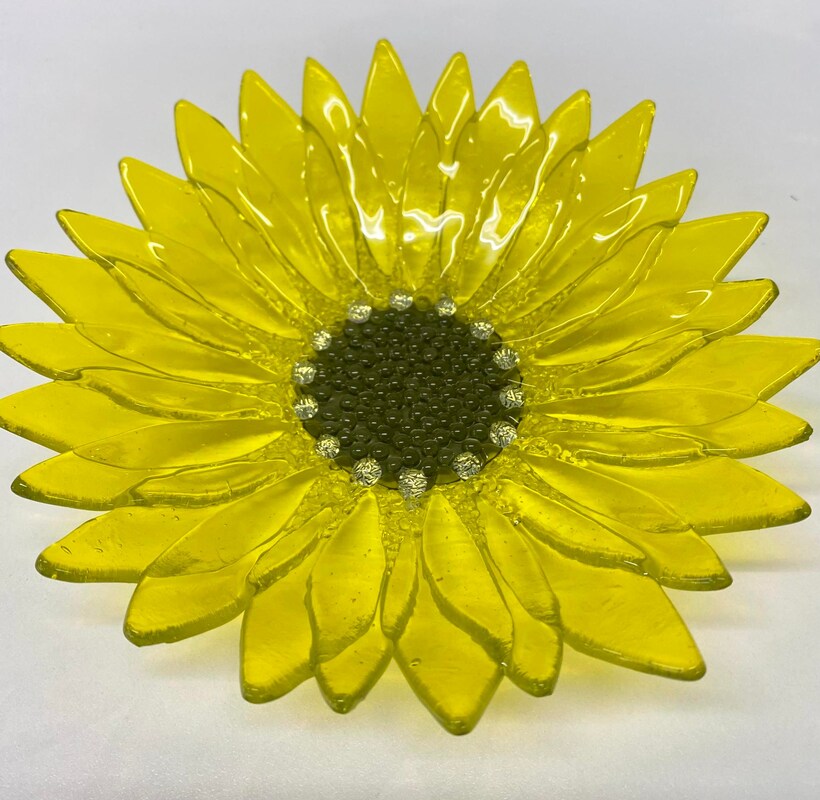 Roz Speirs 'Yellow Marigold' | Glass Flower Bowl