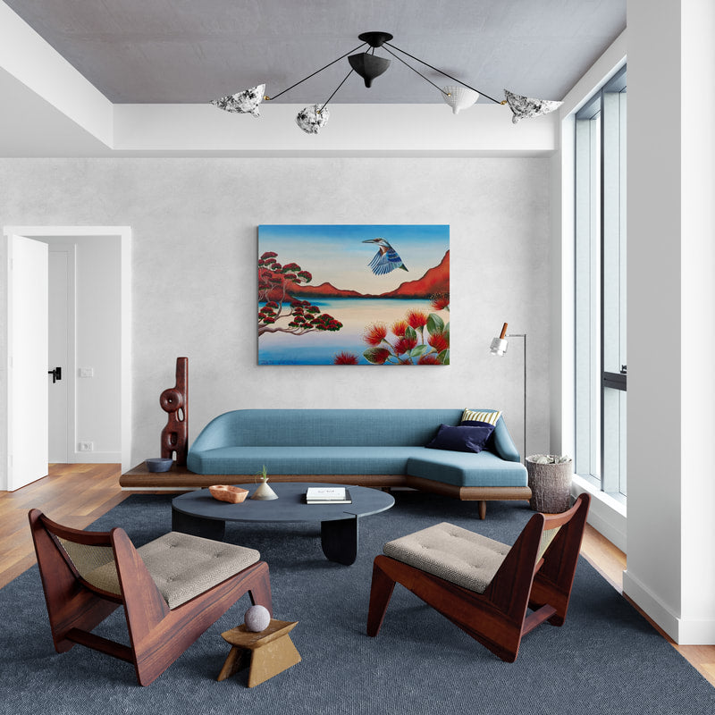 Jayeta Valentine 'Kingfisher Hovering' | Original Painting