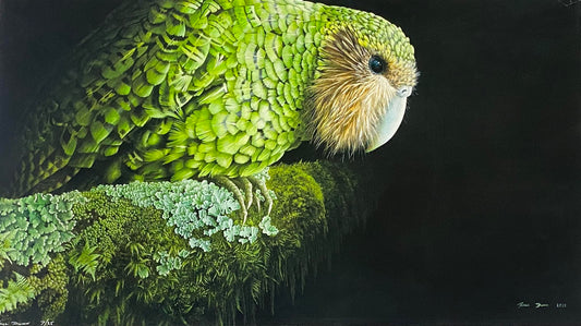 Phill Dunn 'Kakapo Big Green' | Framed Print
