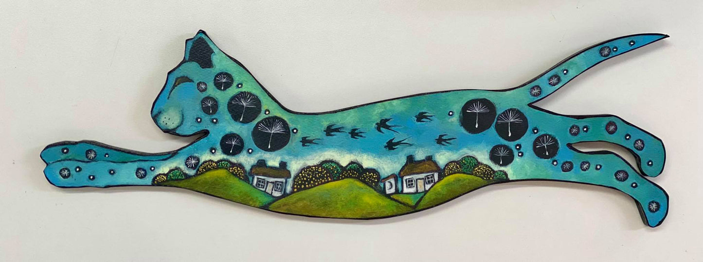 Jackie Ewers ‘Cat’ wooden hand cut giclee print