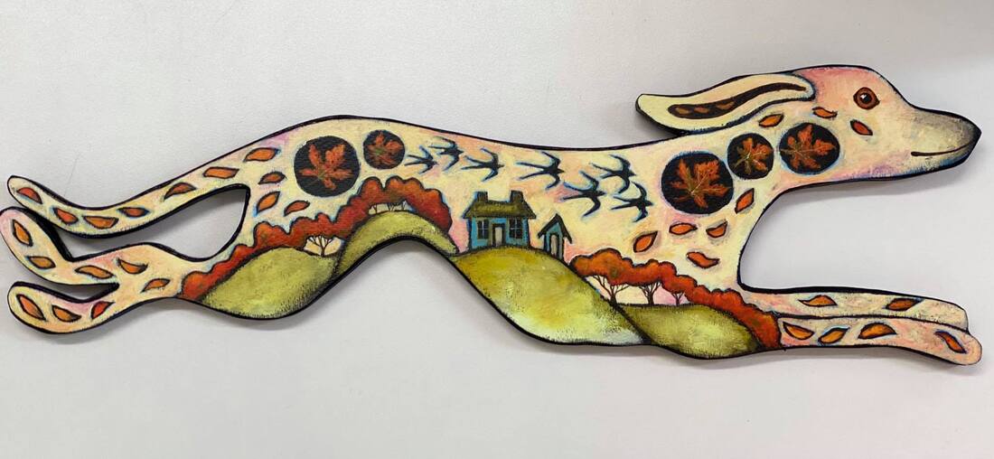 Jackie Ewers ‘Dog’ wooden hand cut giclee print