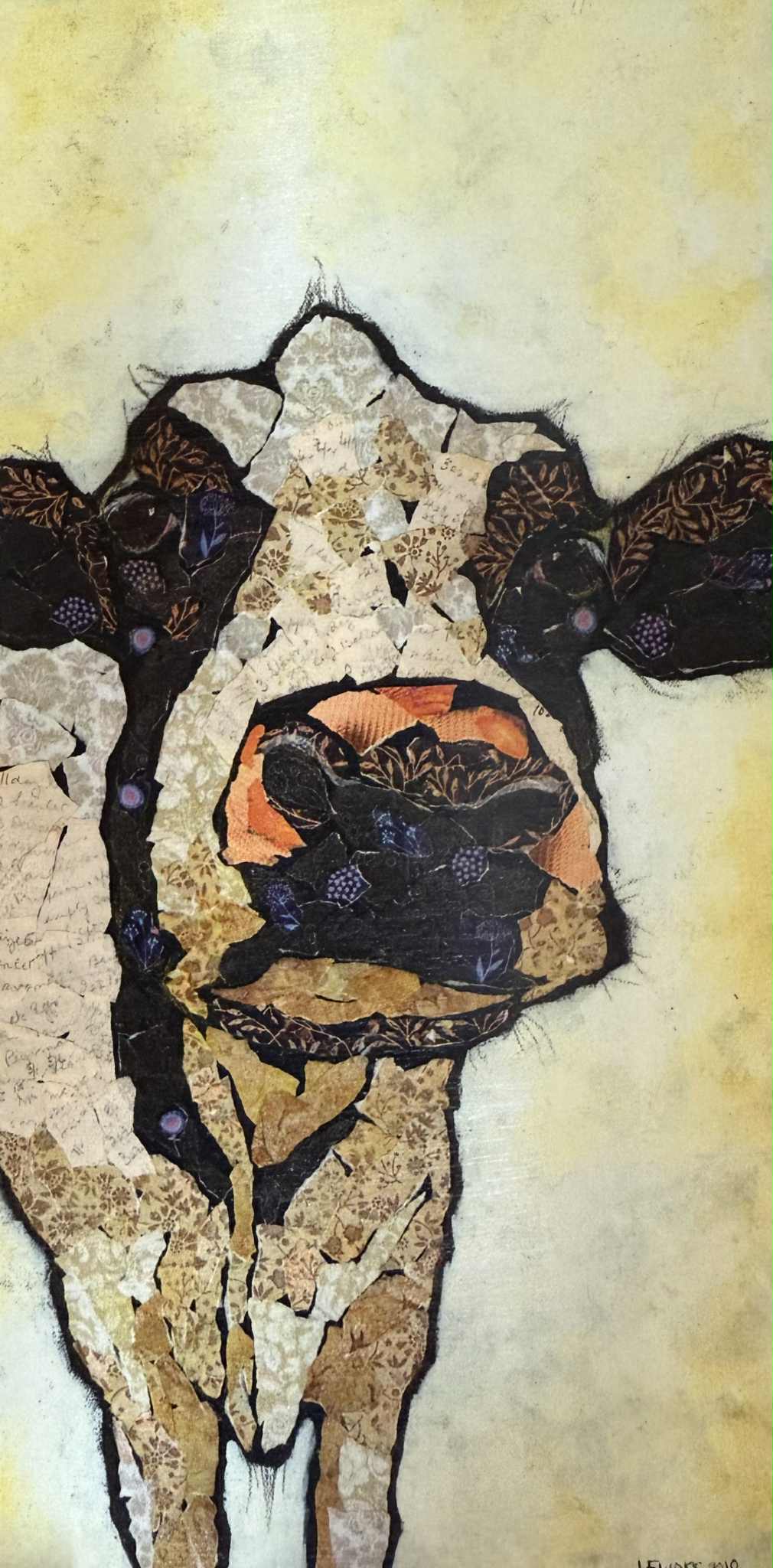 Jackie Ewers 'Happy Face' Block print 160mm x 80mm x 19mm