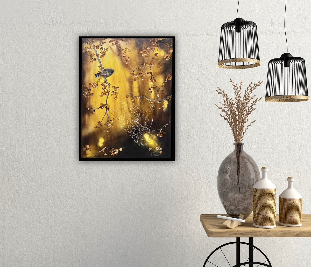 Jo Midgley 'Black Magic II' Black Robin | Original Painting