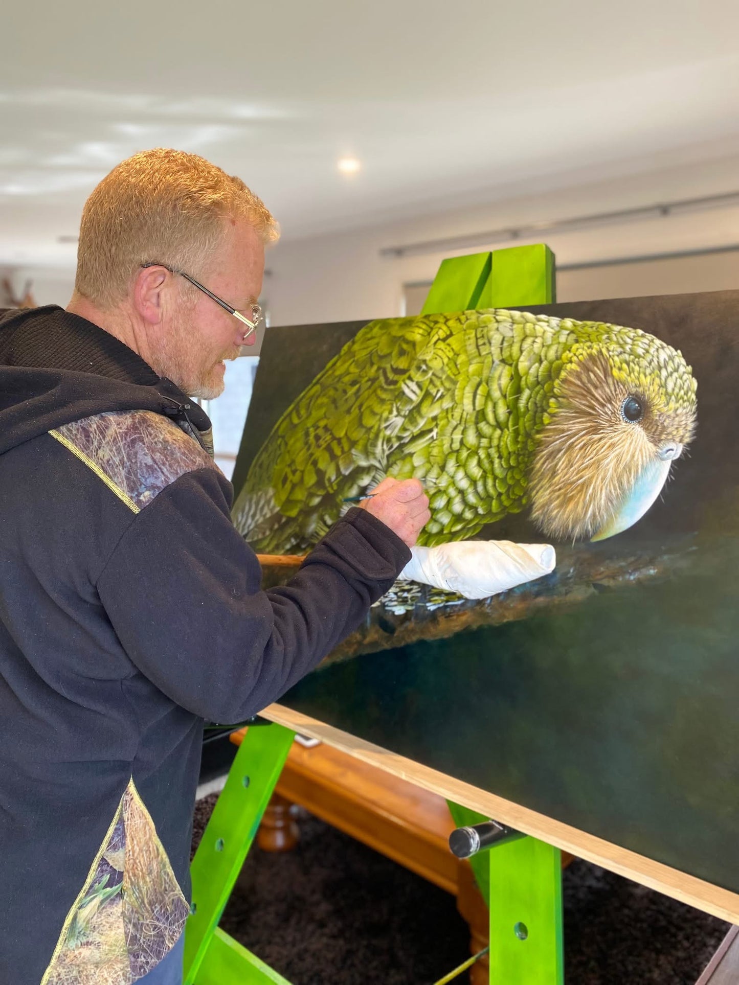 Phill Dunn 'Kakapo Big Green' | Framed Print