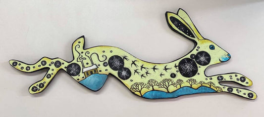 Jackie Ewers ‘Rabbit’ wooden hand cut giclee print