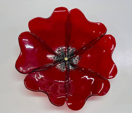 Roz Speirs 'Red Poppy' | Glass Flower Bowl