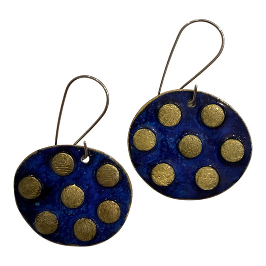 Tanya Bogdanova 'Disc Dot Blue' | Earrings