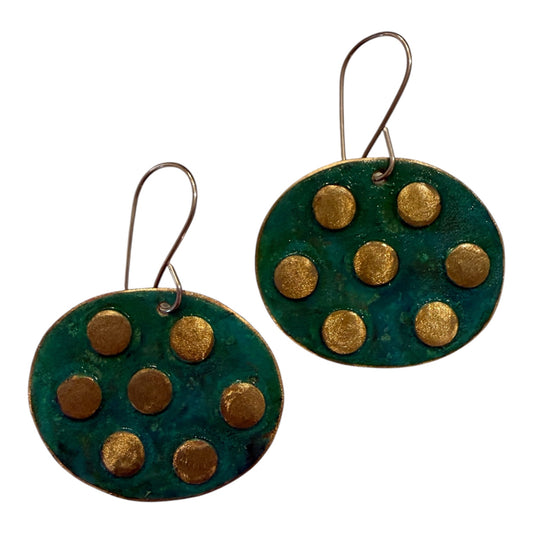Tanya Bogdanova 'Disc Dot Green' | Earrings