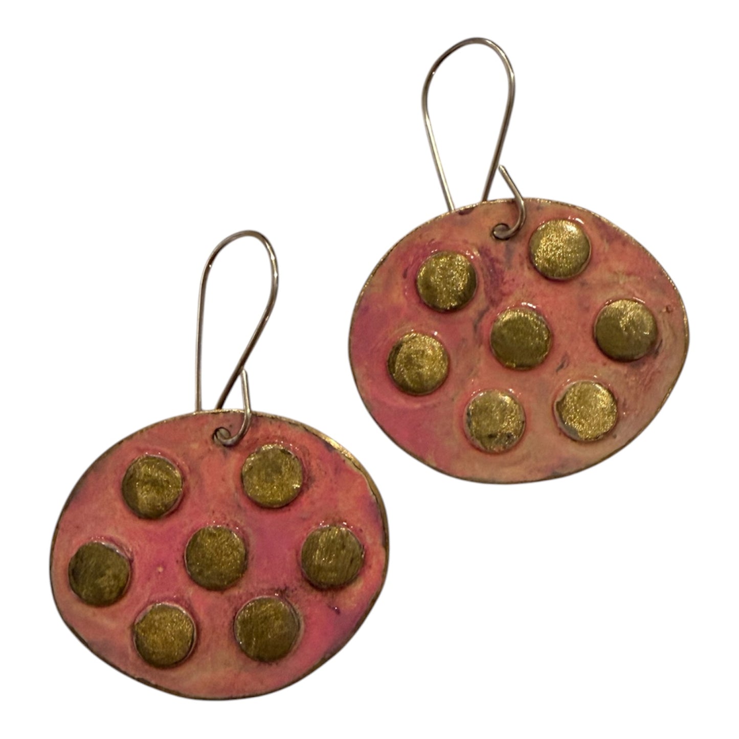 Tanya Bogdanova 'Disc Dot Pink' | Earrings