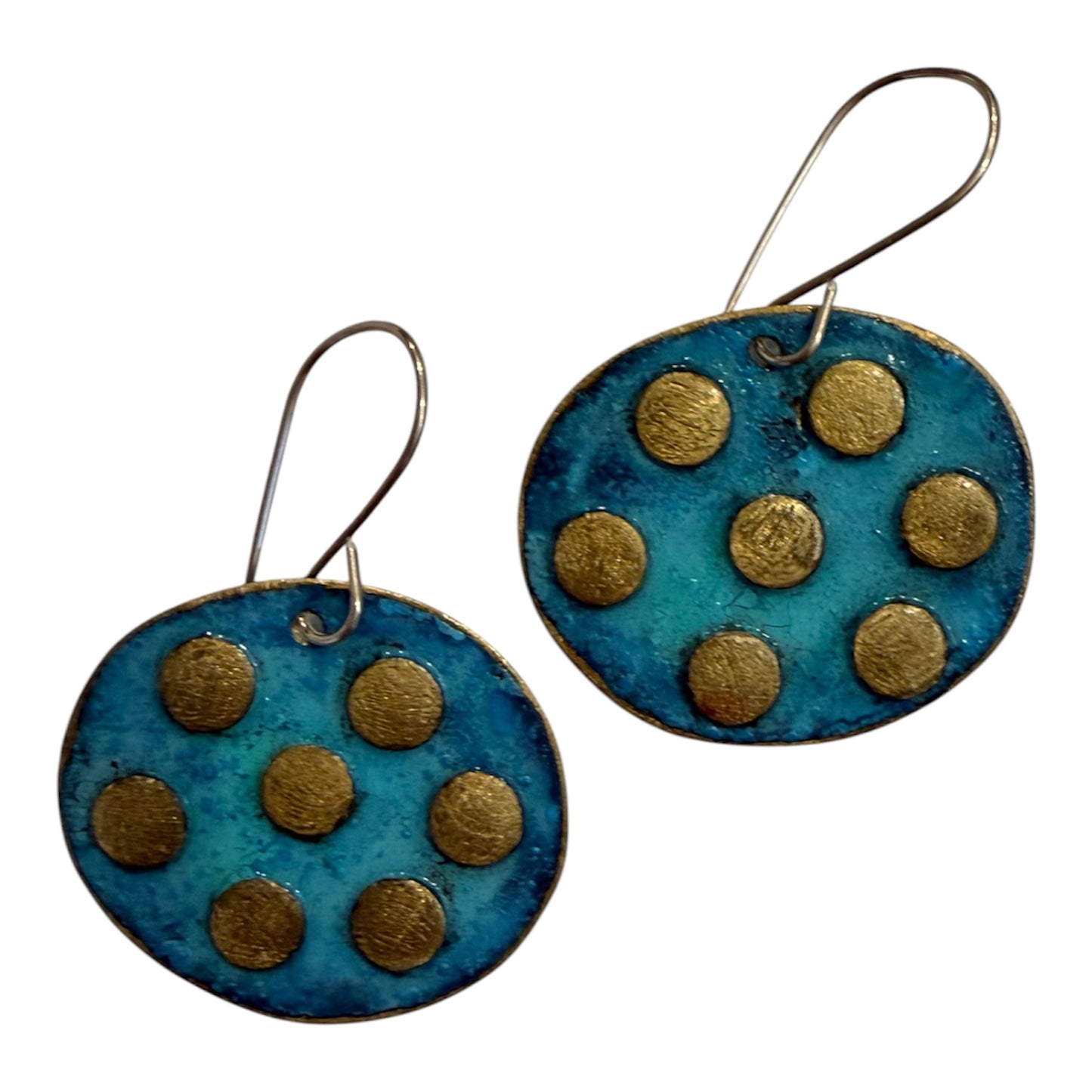 Tanya Bogdanova 'Disc Dot Teal' | Earrings