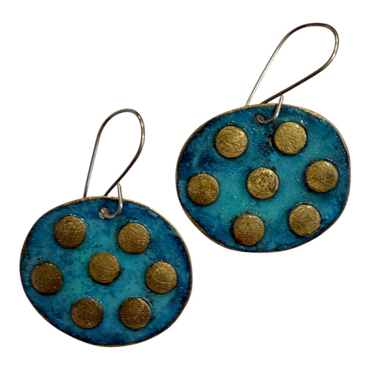 Tanya Bogdanova 'Disc Dot Teal' | Earrings