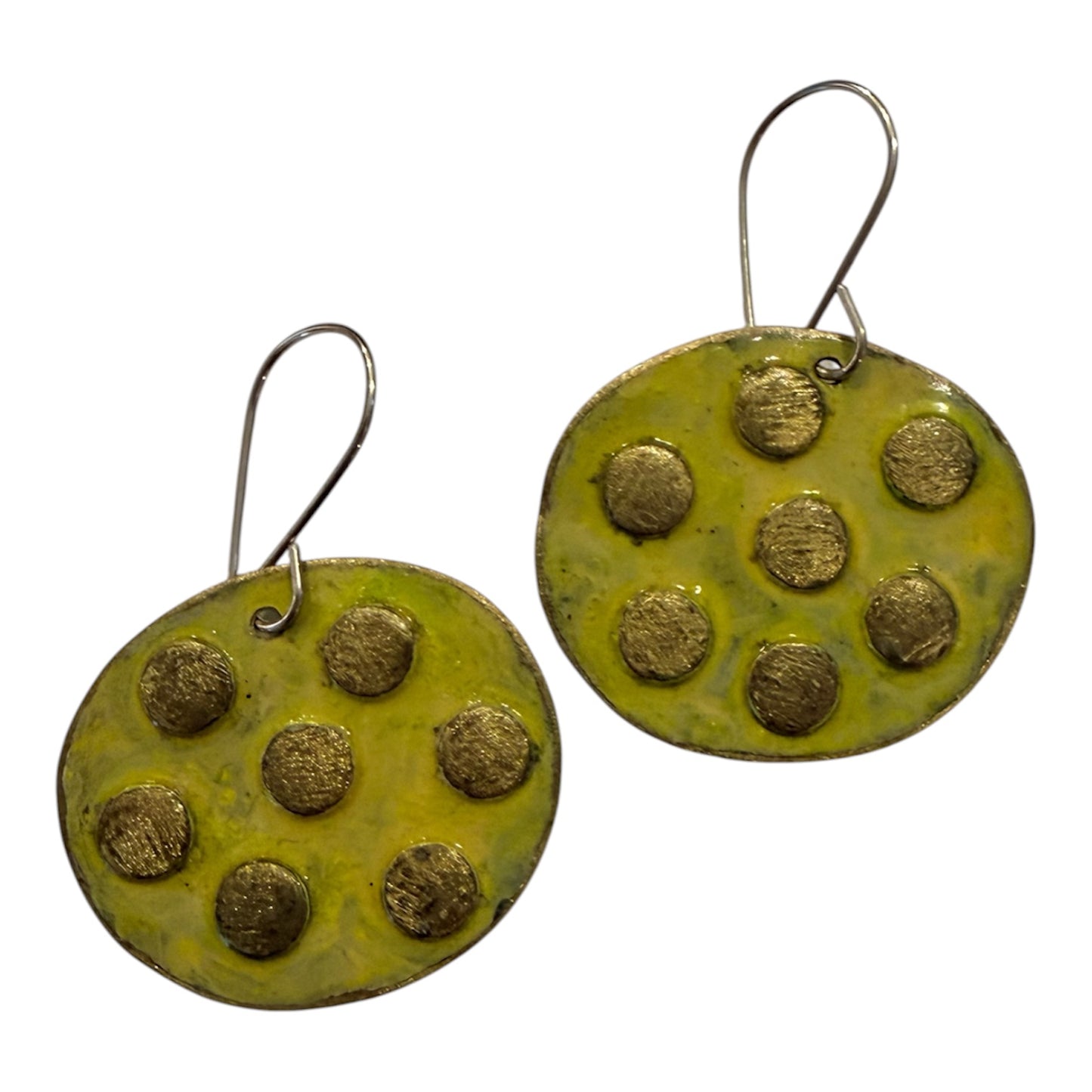 Tanya Bogdanova 'Disc Dot Yellow'  | Earrings