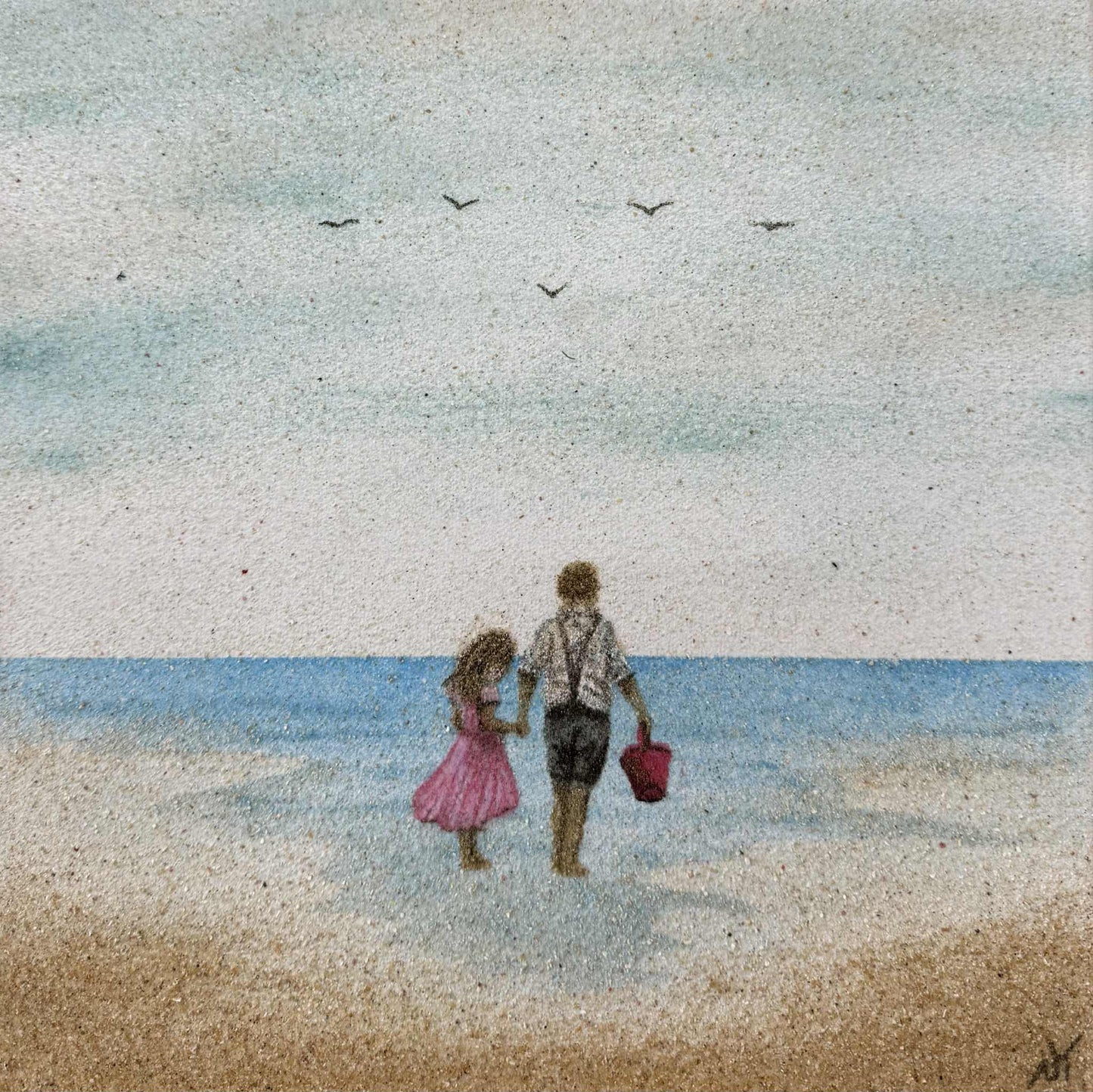 Nancy Tschetner 'Hand In Hand' | Original Sand Art